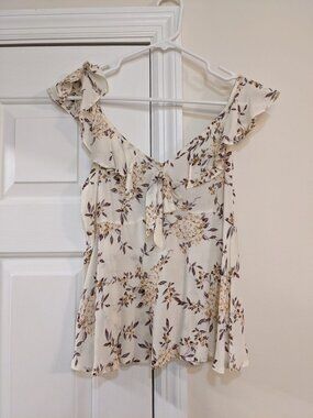 Altard State Peplum Flutter Sleeve Top